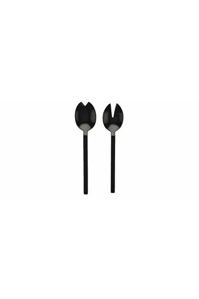 Mepra Set 2 tacamuri pentru salata, Mepra, Inox, 23.4 cm, Negru