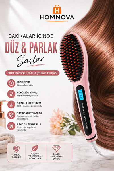 Homnova Hair Straightener Comb Fast Heating Electric Hair Straightening Brush...