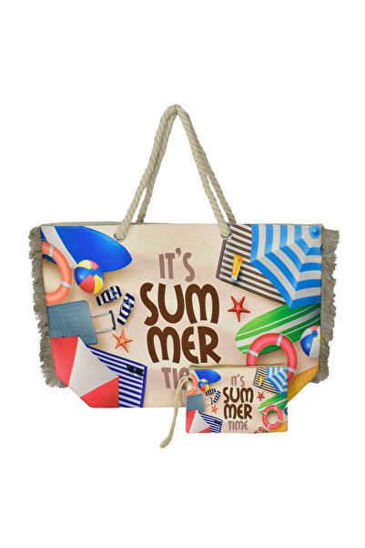 Bruno τσάντα θαλάσσης με νεσεσέρ SOL-BAY BRN-0299, 58x40cm