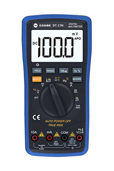 SUNSHINE ψηφιακό πολύμετρο DT-17N, AC 700V/DC 1000V, AC/DC 10A