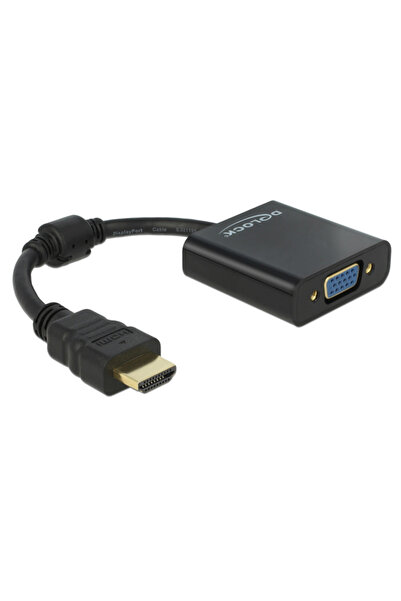 DELOCK αντάπτορας HDMI σε VGA 65512, 1080p, μαύρος