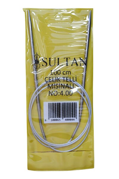 Sultan Çelik Telli Misinalı Şiş Numara 4 ( 4,0 mm) 100 cm (iki şiş arasi ölçü...