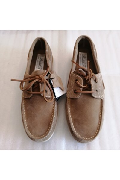 Butik Tülin Unisex Genuine Calfskin Suede Beige Soft Hand-Stitched Non-Slip R...