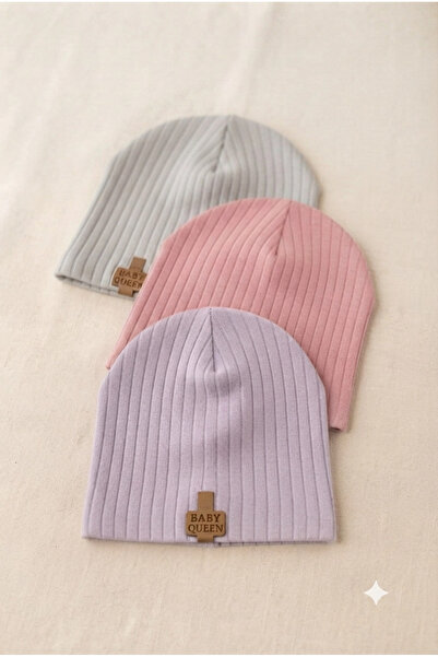 VaVbaby Organic Cotton, Soft Textured, Ribbed Plain Model Set of 3 Unisex Bab...