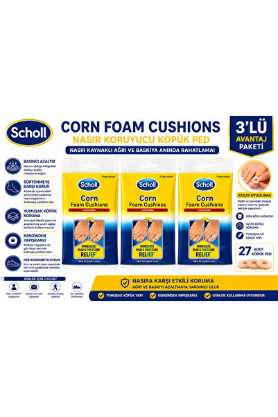 Scholl Corn Foam Cushions Nasır Koruyucu Köpük Ped 9 Adet - Basınç ve Sürtünm...
