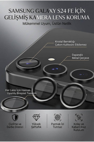 MTL Samsung S24 Fe Compatible Sapphire Lens Anti-Scratch Durable Camera Protector