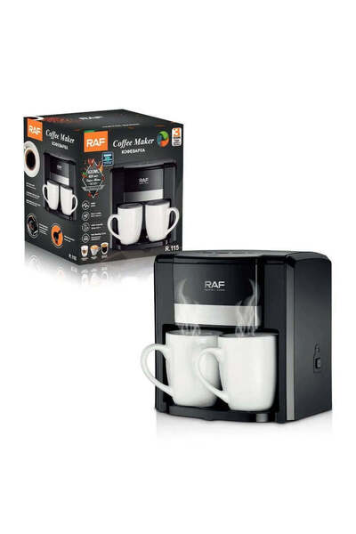 raf Mini Cafetieră Electrică, 600W, Carafă de sticlă, Filtru reutilizabil, De...