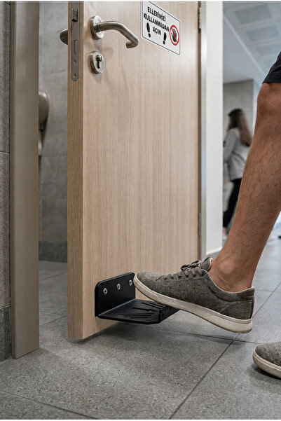 BERFİNO Foot-Operated Door Opening Device Hygienic Push-Pull Door Opener Blac...