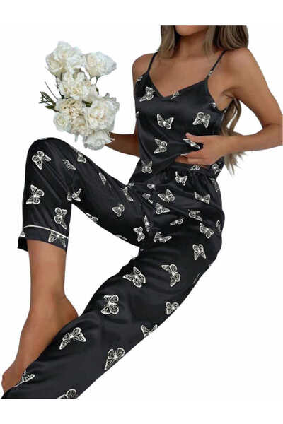 Woman's Fashion Γυναικείο Καλοκαιρινό Σετ Πιτζάμες Μαύρο