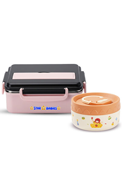 STAR BABiES - Stainless steel lunch box with food jar .