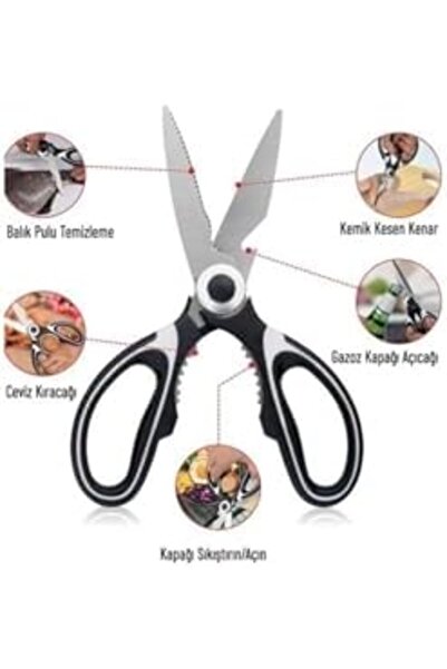 Yıldızan Nht Shop Kitchen Scissors Heavy Duty Sharp Kitchen Scissors, Multi-P...