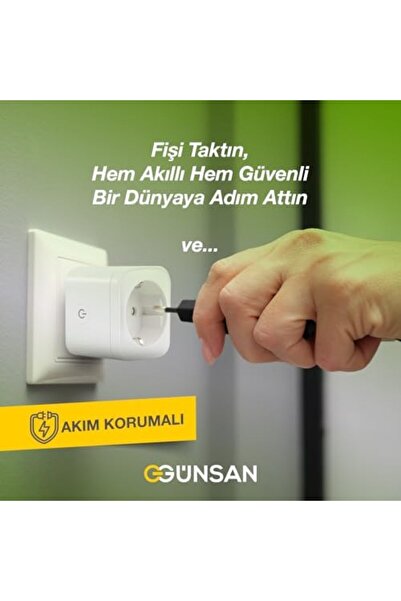 Yıldızan edl shop Günsan مقبس ذكي محمي من التيار المفاجئ يتم التحكم فيه عبر W...