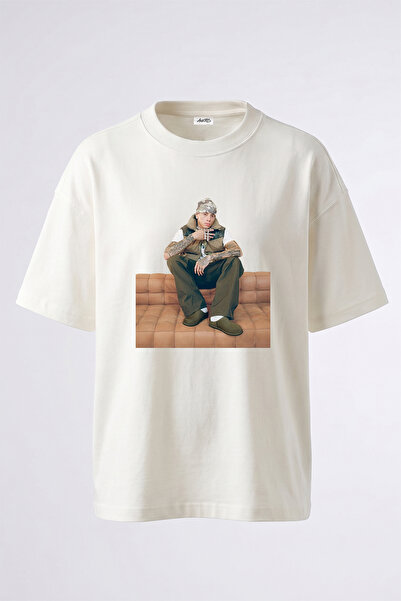 Anetos Central Cee_36 Design Printed Unisex Oversize White Tshirt