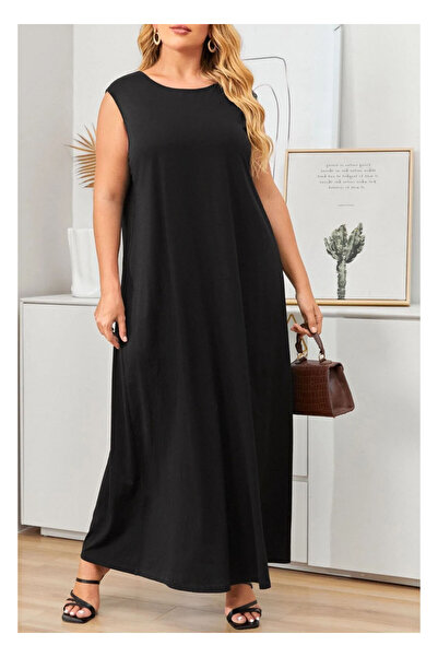 OEM Rochie dama, lunga, vaporoasa, neagra, 5XL