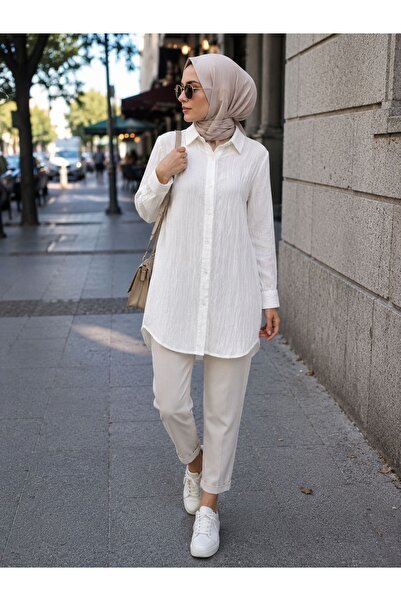 sarıdağ Women's Monaco Fabric Long Sleeve Tunic Shirt