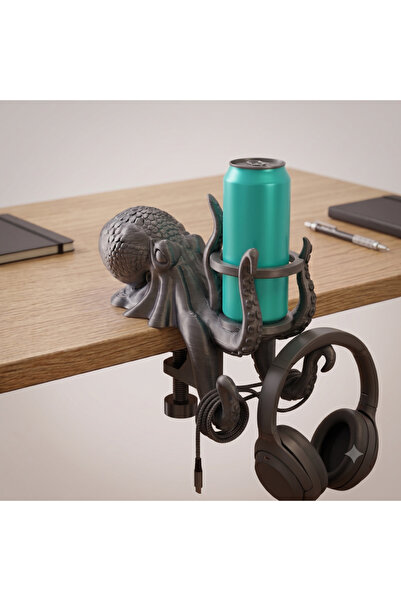 Kaya Hediyelik Multifunctional Octopus Design Cup and Headphone Hanger for Yo...