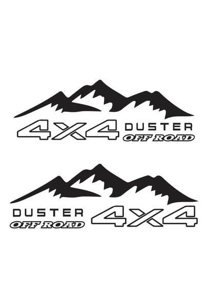 Amo-Stickers Комплект от 2 стикера DUSTER за офроуд, горен и долен, 50 см, че...