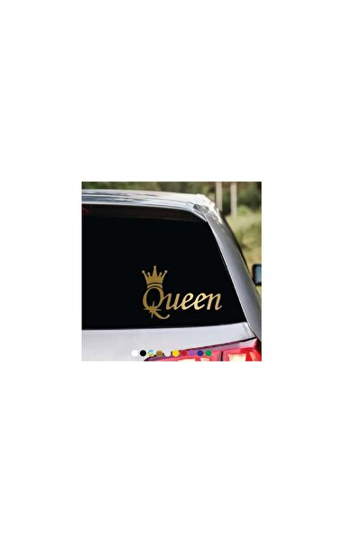 Amo-Stickers Sticker Auto Queen 45cm Alb