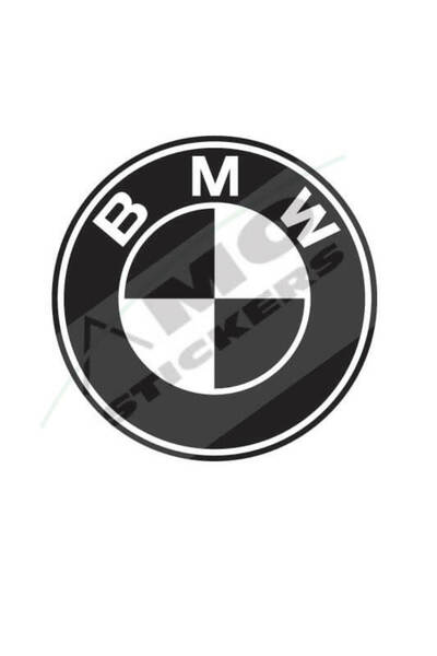 Amo-Stickers Αυτοκόλλητο λογότυπο BMW 25 εκ. Σκούρο γκρι