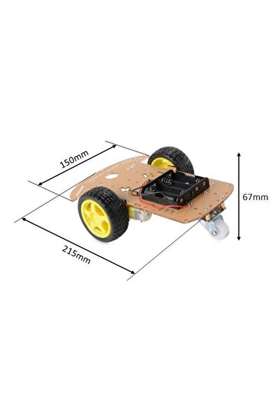 Devre Dünyası 2WD Çok Amaçlı Mobil Robot Araba Platformu Kendin Yap Kiti Redüktörlü Motor ve Şase Seti Demonte(Mon
