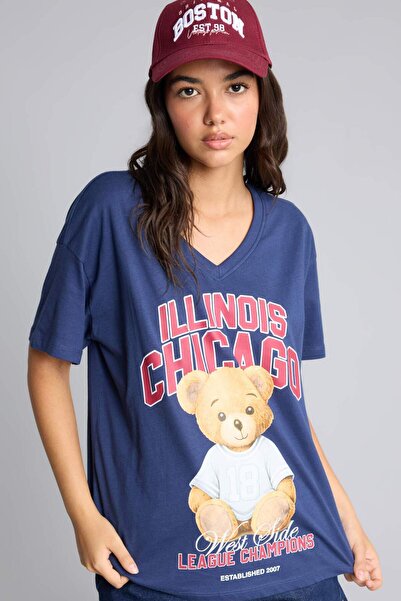 DeFacto Oversize Crew Neck Printed Short Sleeve T-Shirt H4210Ax26Au