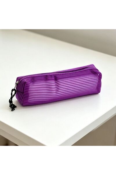 idei Portpix Cilindric Transparent Violet Cu Dungi Model AOKE-A31, Dimensiuni...