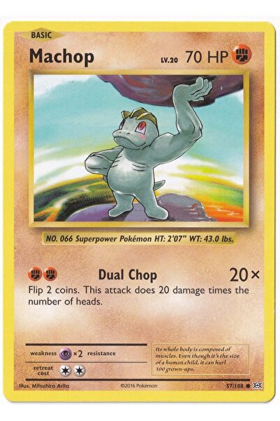 Pokemon Machop # 57 - Evolutions - Card (Nm- Near Mint)
