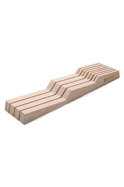 WÜSTHOF Suport cutite, Wusthof, lemn, 7 compartimente, 43 x 10 cm, bej
