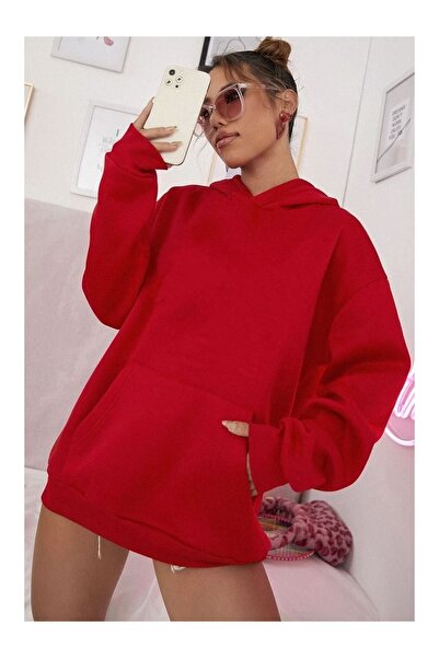 luci sports Unisex 3 Yarn Winter Oversize Hooded Sweatshirt