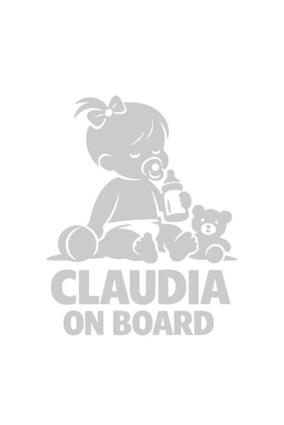 OEM Autocolant decorativ auto  "CLAUDIA LA BORD ", 10cm, Alb
