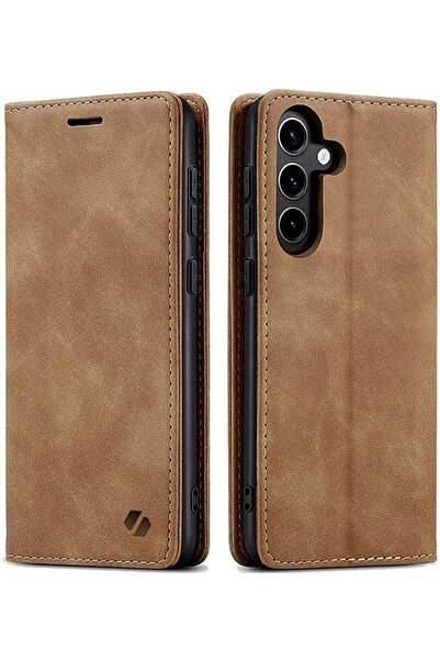 spacecase Θήκη Samsung Galaxy S25 Plus Wallet Πορτοφόλι - Light Brown