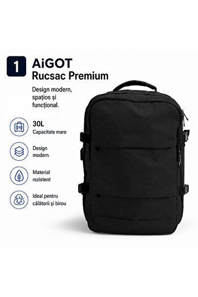 AiDesign Rucsac de Calatorie Premium AiGOT, 30L, Laptop 17.3", USB Integrat, ...