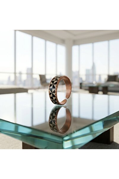 Erol Bakır New Series 1477 Bijouterie Ring 100% Hand Made Copper