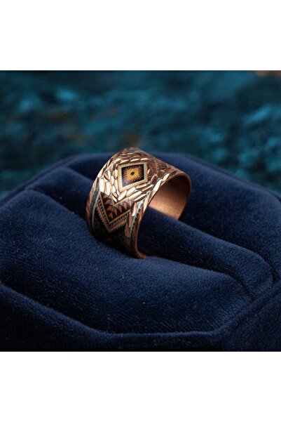 Erol Bakır New Series 834 Bijouterie Ring 100% Handmade Copper