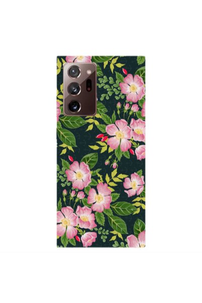 Other Samsung Note 20 Plus Pink flowers green laves Transparent Silicone TPU ...