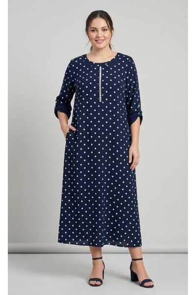 MAXLEVEL MODA Thin Woven Viscose Fabric Made with Sleeve-Edge Tulle Detail, P...