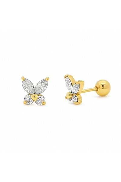 Bijuteria SORELLY Cercei fluture placați cu aur de 14k cu fir