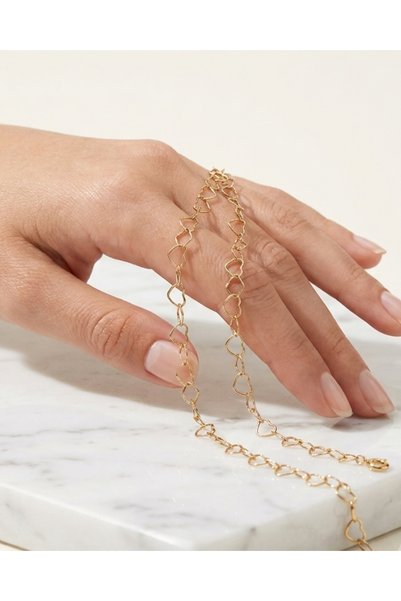 BHCL Heart Chain Anklet, Gold Color Tarnish Resistant Stainless Steel Anklet, Elegant Foot Bracelet, Gift Women's Anklet