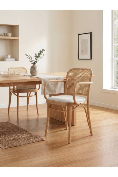 Gazzini Furniture Lema Kolçaklı Ahşap Sandalye