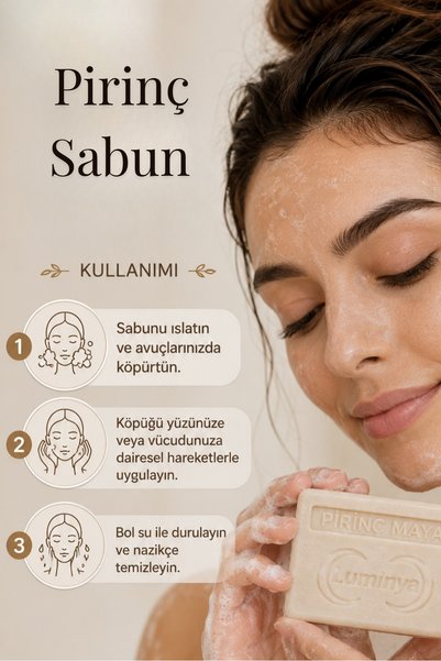 LUMİNYA Rice Soap 100 g |   Skin Cleanser, Brightening Appearance, and Tone Equalizer