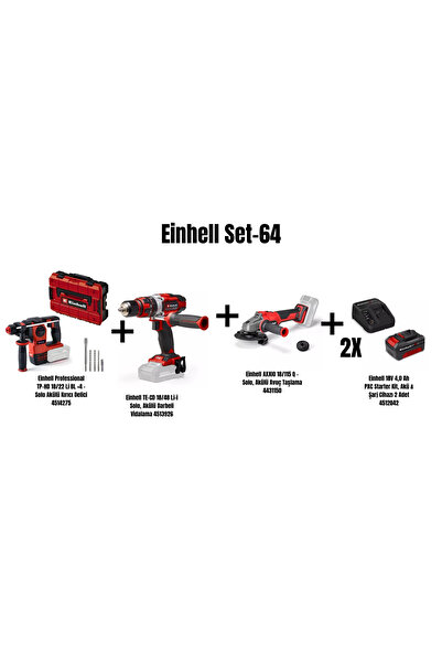 Einhell Set-64(18/22 Li BL Akülü Kırıcı+18/48 Darb Vida+18/115 Akü Taş+2x18V ...