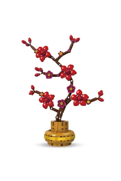 PopŞeker Plum Blossom Building Blocks (324 Pieces) |   Potted Botanical Desig...