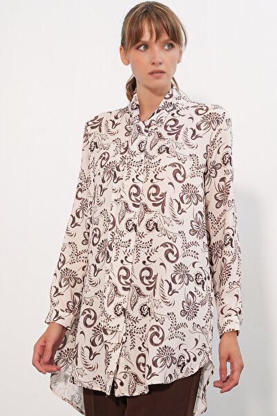 Bigdart Women's Patterned Long Tunic 5998 - Brown