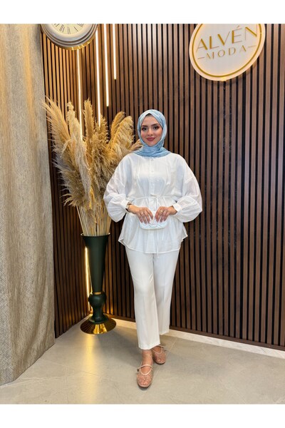 Fashionbox Lora Tulle modalna ležerna košulja | Bela