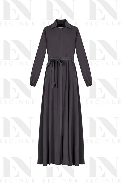 ELÇİNUR 26175 Belted Mevlana Ferace