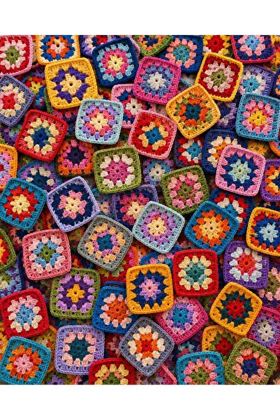 Granny 4 Sıra Kare Motif (100 Adet)