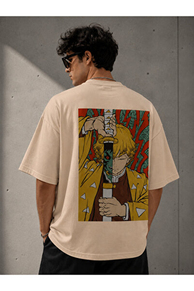 Nulivez Demon Slayer Zenitsu Printed Oversized Unisex T-Shirt – Anime Themed ...