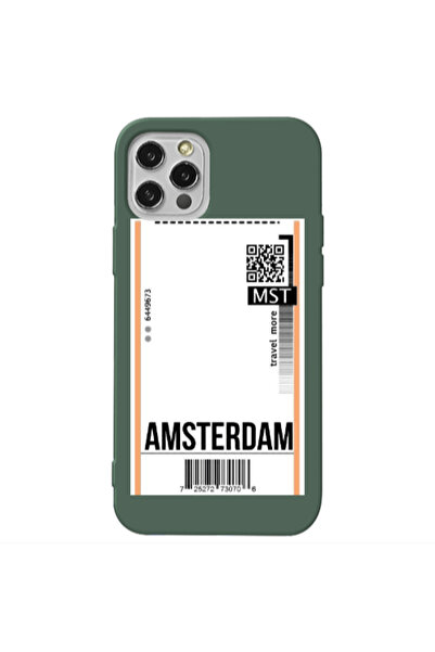 Other Apple iPhone 12 Pro Max Amsterdam Travel More Dark Green Colored Silico...