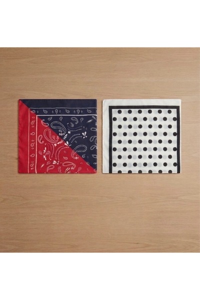 nazipek Premium Scarf Set of 2 Soft Fabric Bandana 50X50 Summer Style