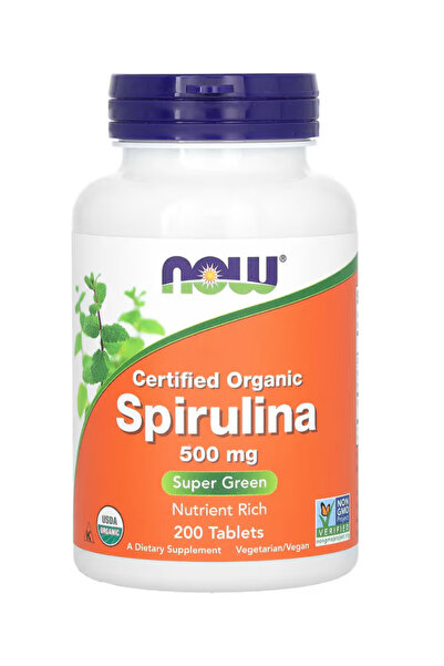 Now Foods Herbal, Organic Spirulina 500 mg with Vitamins, Minerals and GLA (G...